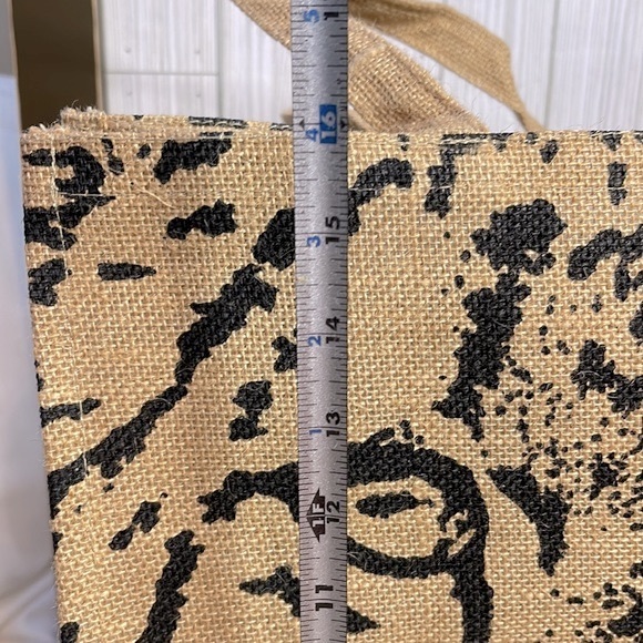 Burlap Tote Bag Large Burlap Cheetah Tote - Picture 3 of 7